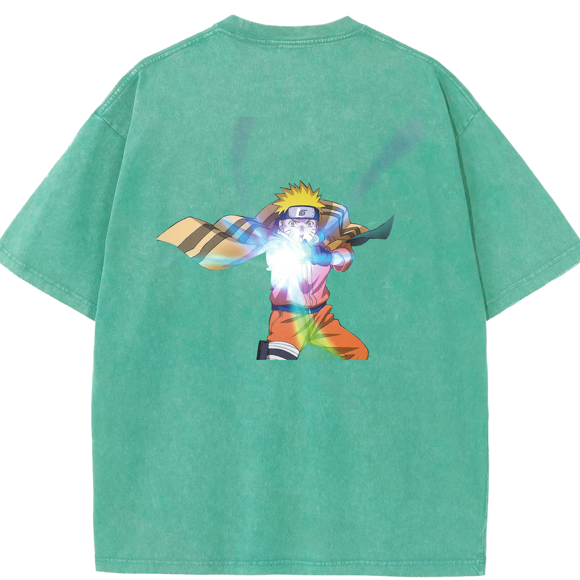 （画像用） NARUTO -ナルト- うずまき ナルト Uzumaki Naruto 綿100% ヴィンテージ風 半袖Tシャツ（背面プリント）